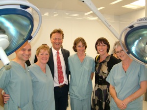 Julia and Andew George MP at St Michael's £6m Breast Cancer theatre